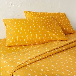 NWT Opalhouse Jungalow twin percale flat sheet Icon Yellow 100% Cotton